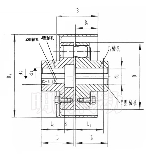 LXZ型帶制動輪彈性柱銷聯(lián)軸器圖紙