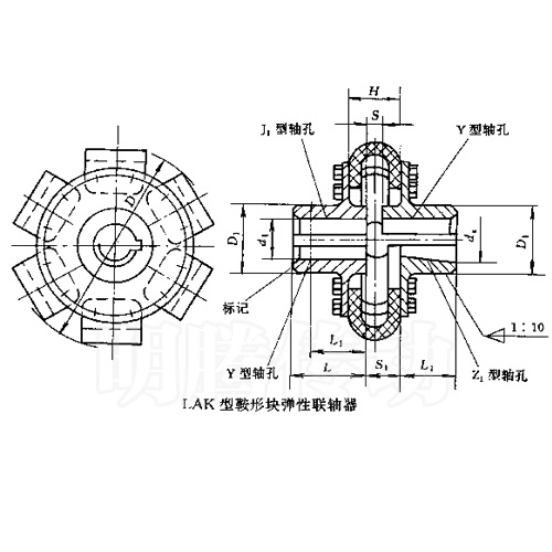 LAK型鞍形塊彈性聯(lián)軸器圖紙