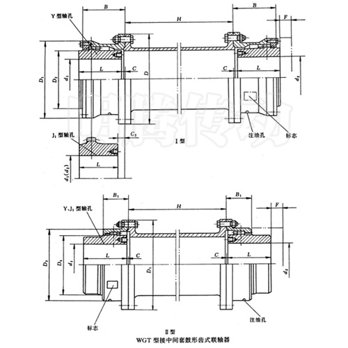 WGT型接中間套鼓形齒式聯(lián)軸器